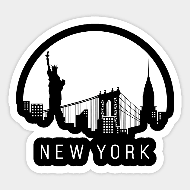 New York skyline Sticker by ThyShirtProject - Affiliate